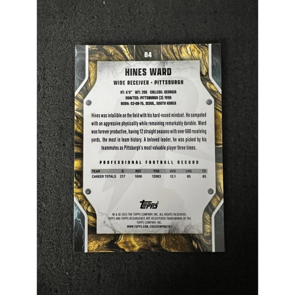 Hines Ward - 2024 Topps Resurgence - Aqua Surge Refractor #201/249 - Picture 2 of 2